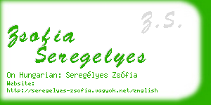 zsofia seregelyes business card